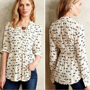 Anthropologie Maeve Horse Print Blouse